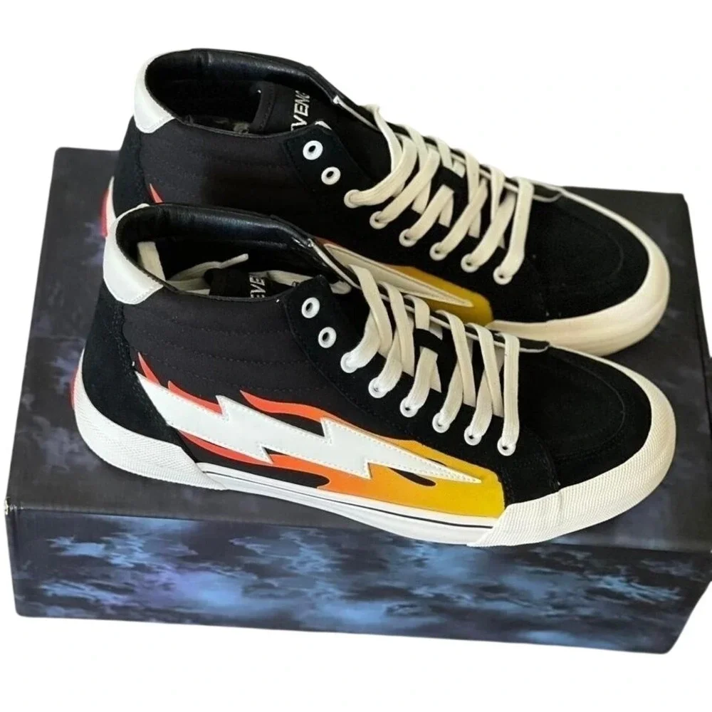 Revenge x Storm Vol 2 Hi Top Black Flame Skate‎ Shoes Mens Size 11 New